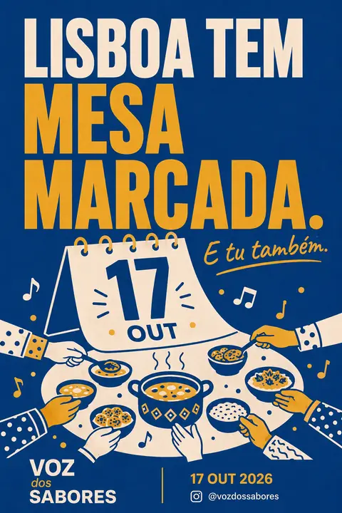 Cartaz do Instagram: «Lisboa tem mesa marcada.»