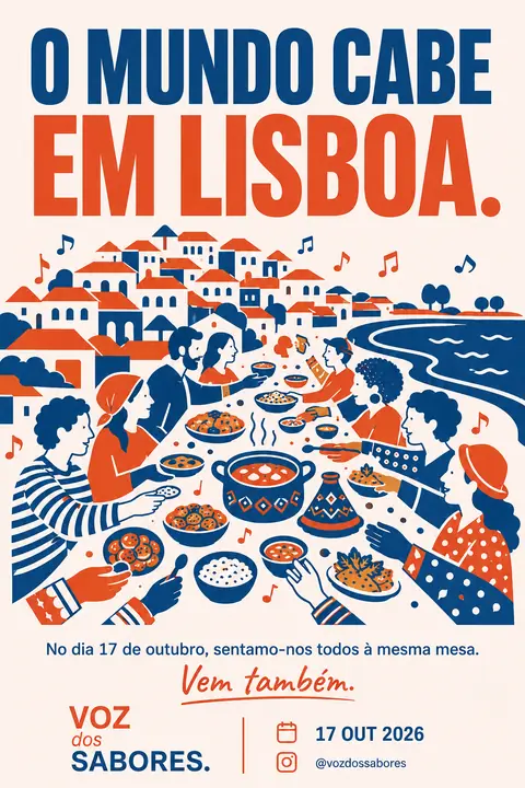 Cartaz do Instagram: «O mundo cabe em Lisboa.»