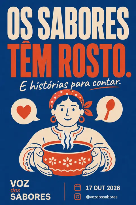 Cartaz do Instagram: «Os sabores têm rosto.»